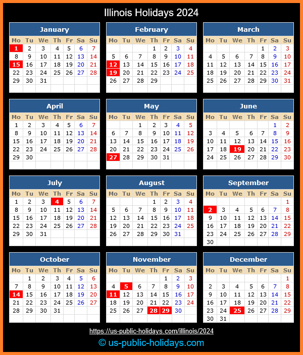 Illinois Holiday Calendar 2024
